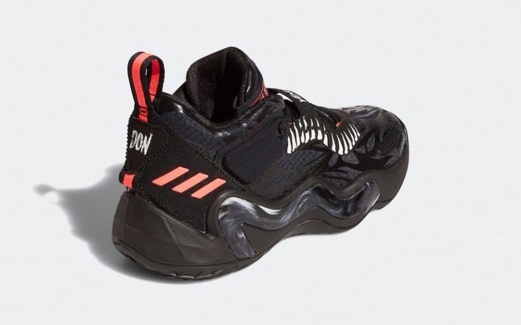 Кроссовки Marvel x adidas D.O.N. Issue #3 J 'Venom Carnage - Carbon Signal Pink'