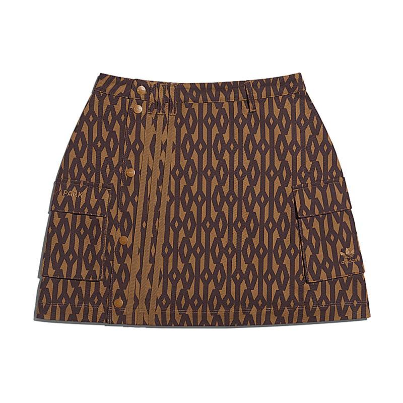 Юбка adidas Ivy Park Monogram Skirt (Plus Size) Wild Brown/Night Red