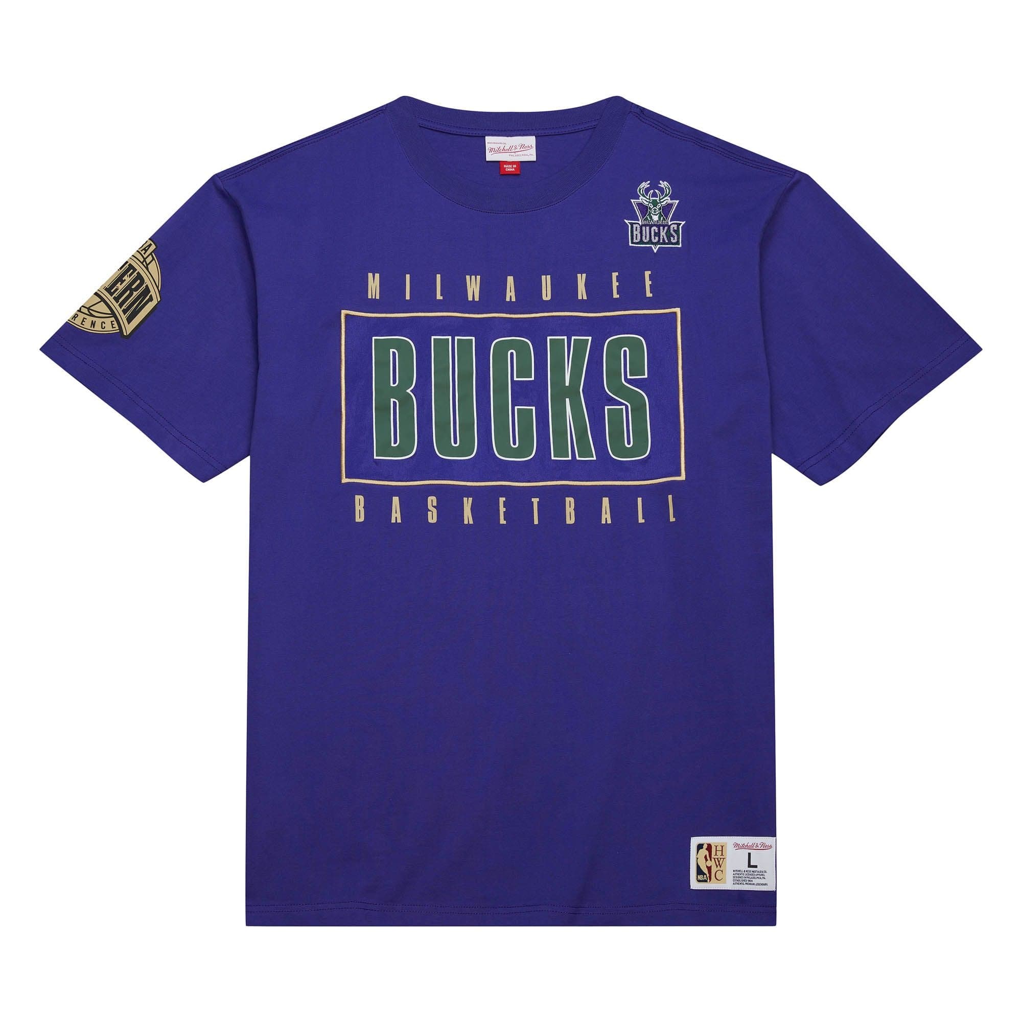Футболка Mitchell & Ness Team OG 2.0 Premium SS Tee Vintage Logo Milwaukee Bucks