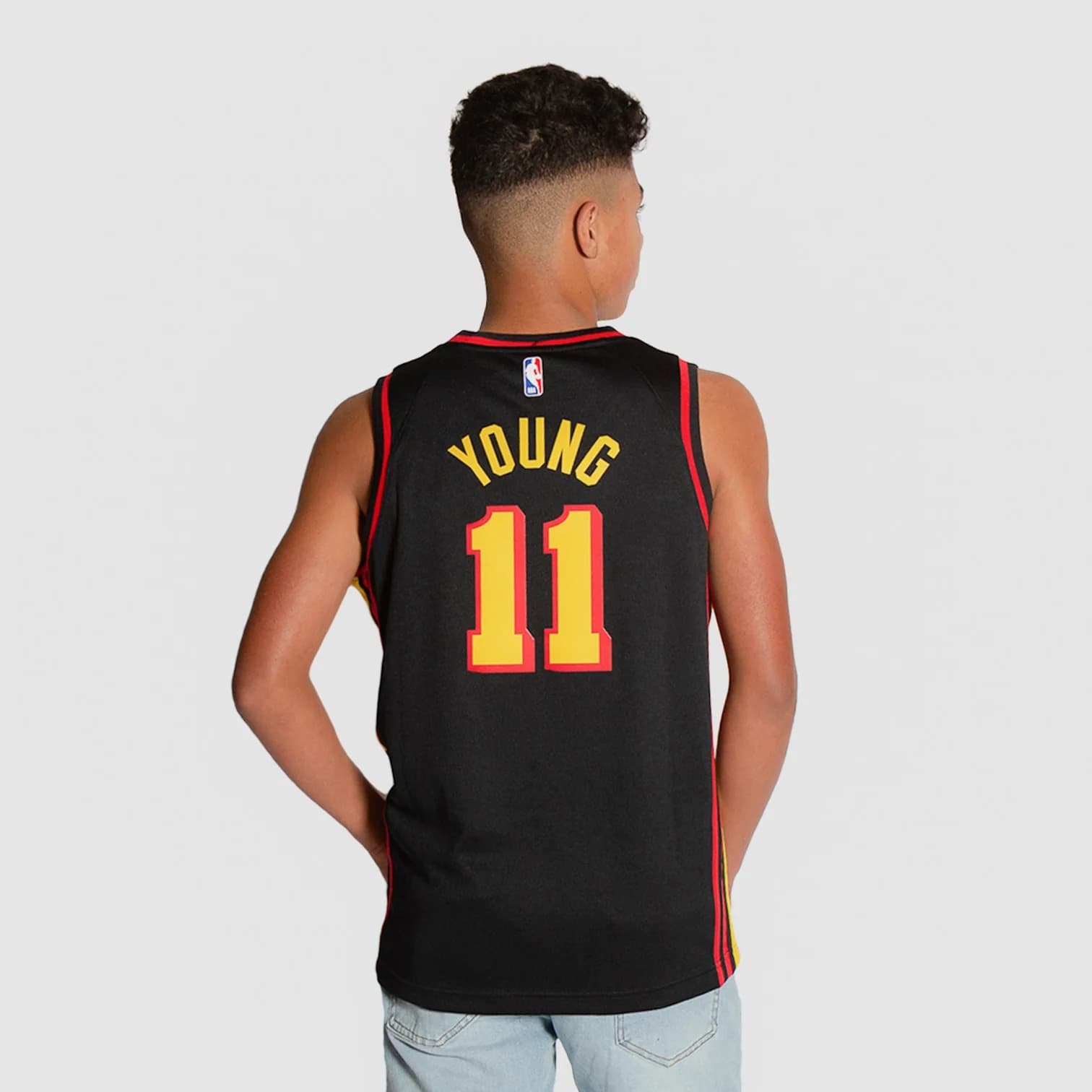 2021-22-Atlanta-Hawks-Trae-Young-11-Youth-Swingman-Statement-Edition-Black-Jersey-3