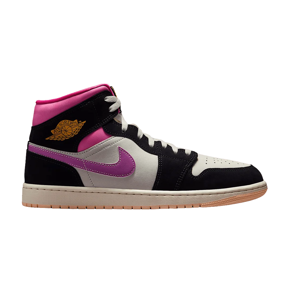 Кроссовки Air Jordan 1 Mid SE 'Black Sail Pinksickle'