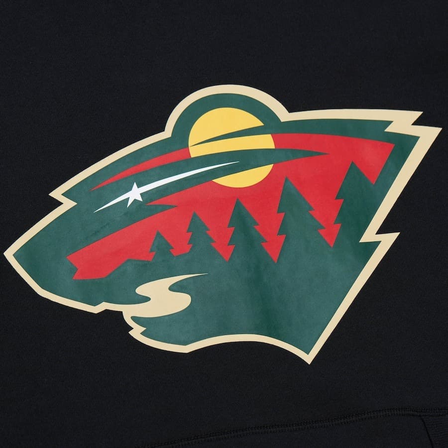 Худи Mitchell & Ness Black Minnesota Wild Game Time Fleece Pullover Hoodie