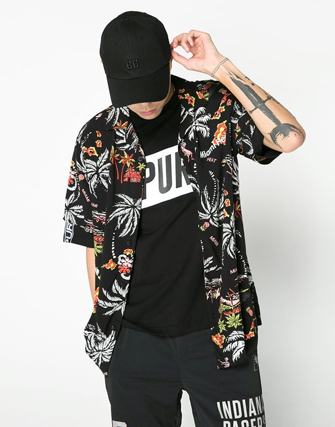 Рубашка 2018 NBA Miami Heat Black Palm Shirt