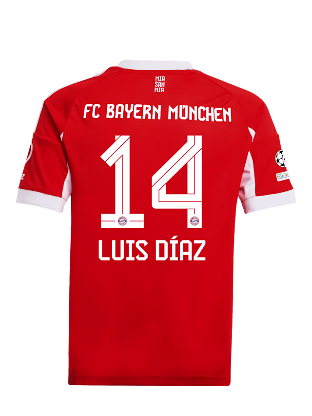 Детское футбольное джерси FC Bayern Munich Home Jersey 25-26 LUIS DÍAZ 14