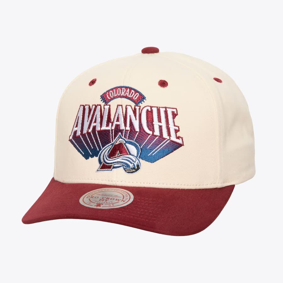 Mitchell-Ness-Cream-Colorado-Avalanche-Horizon-Pro-Crown-Snapback-Hat