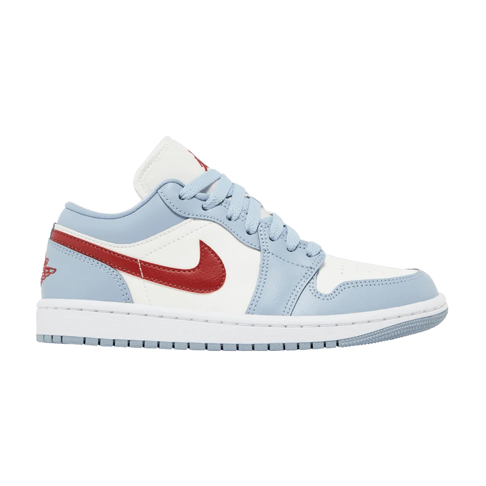 Krossovki-Wmns-Air-Jordan-1-Low-Blue-Whisper-Dune-Red
