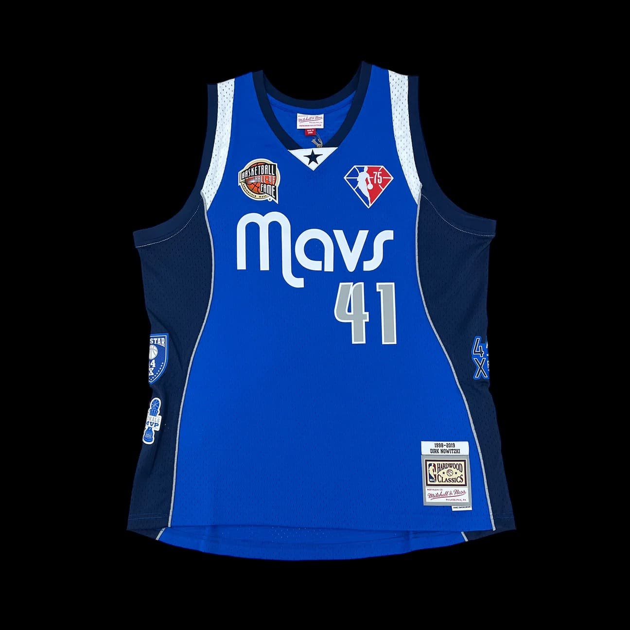 Баскетбольная джерси 2023 Dallas Mavericks Dirk Nowitzki #41 Limited Hall Of Fame Blue Jersey