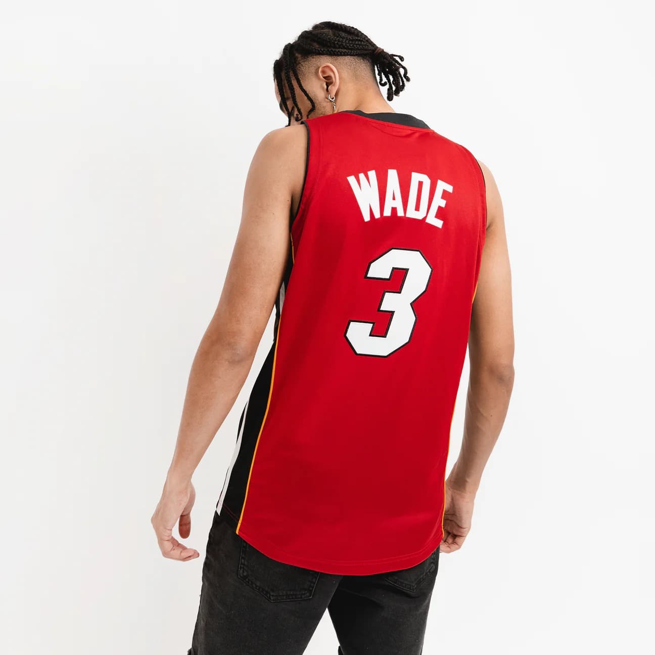 Баскетбольная джерси 2005-06 Miami Heat Dwyane Wade #3 Authentic Finals Hardwood Classic Red Jersey