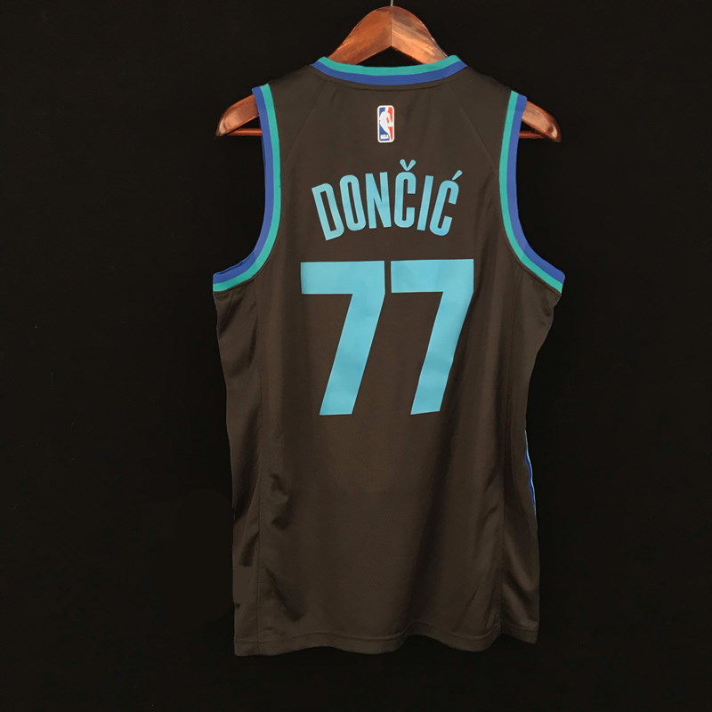 Баскетбольная джерси 2018-19 Luka Doncic Mavericks #77 City Anthracite