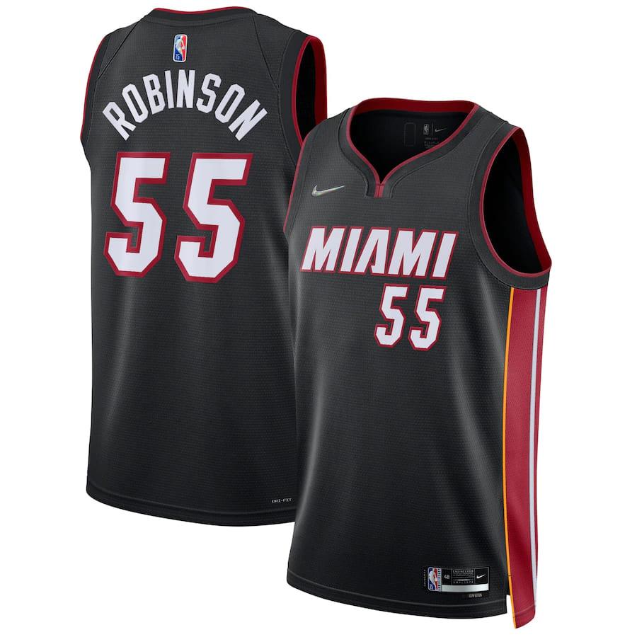 Баскетбольная джерси 2021-22 Miami Heat #55 Duncan Robinson 75th Anniversary Edition Swingman Jersey – Black