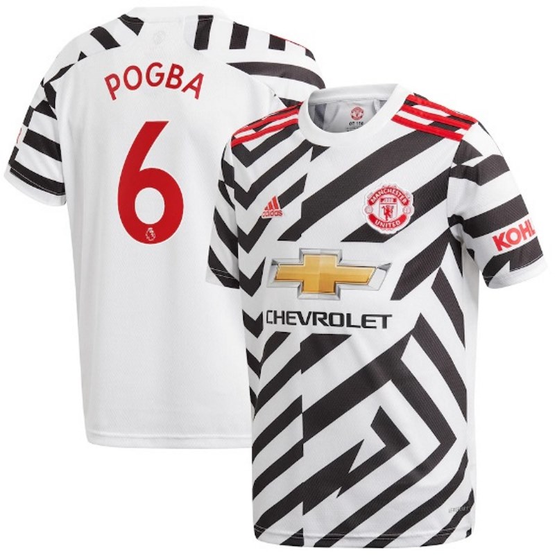 Футболка adidas Manchester United Third Shirt 2020-21 with Pogba 6 printing Jersey White/Black