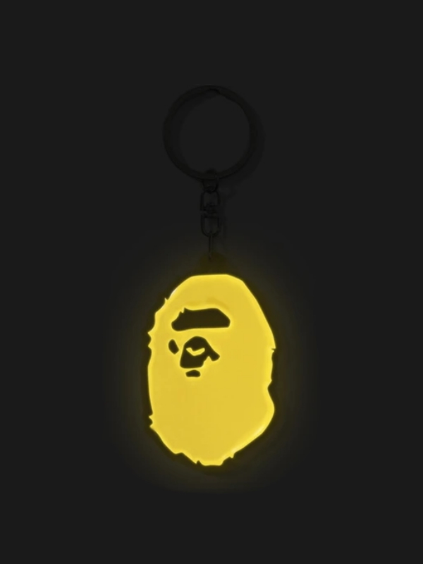 BAPE-Ape-Head-Reflective-Keychain-Yellow-2
