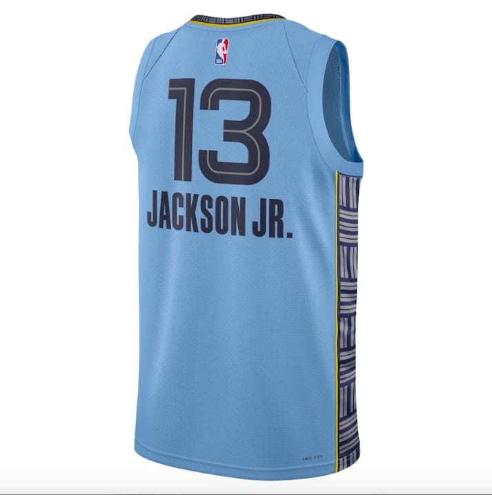 Баскетбольная джерси 2022-23 Memphis Grizzlies #13 Jaren Jackson Jr. Swingman Statement Light Blue Jersey