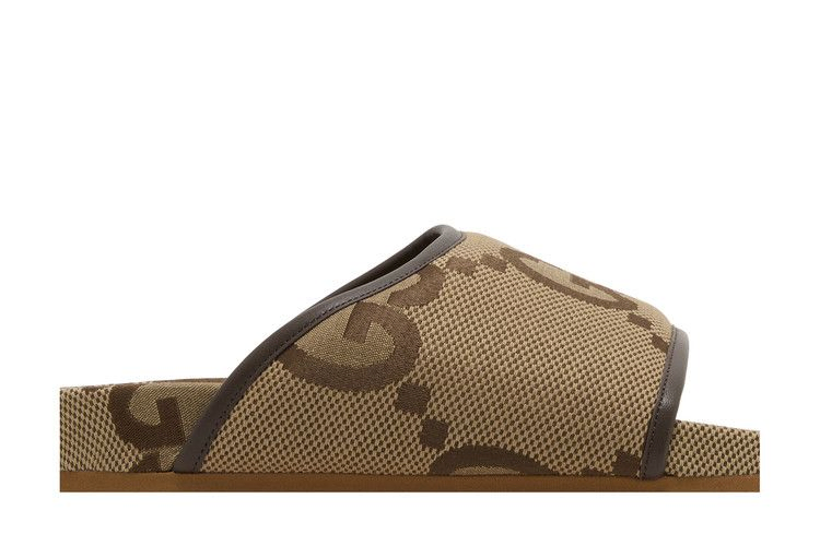 Кроссовки Gucci Wmns Jumbo GG Platform Slide 'Camel Ebony Monogram'