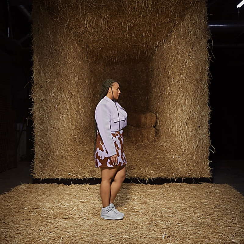 Юбка adidas Ivy Park Denim Cow-Print Skirt (Plus Size) AOP Cow Hide/Purple Glow