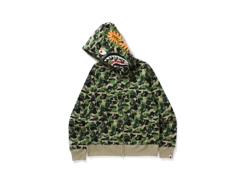 Худи BAPE ABC Camo Shark Full Zip Hoodie Green