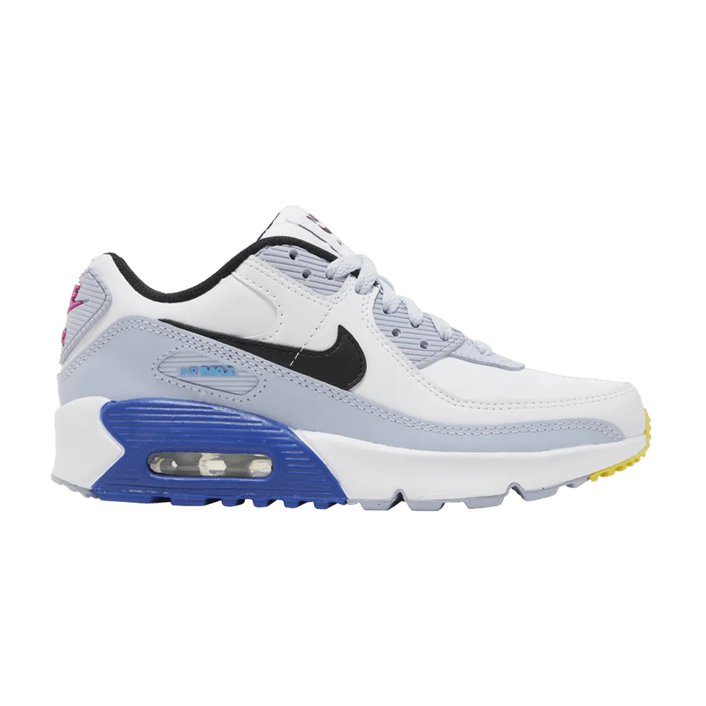 Krossovki-Nike-Air-Max-90-Leather-GS-White-Blue-Whisper