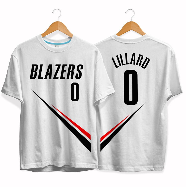 Футболка Blazers 0 Damian Lillard tee by slamdunk