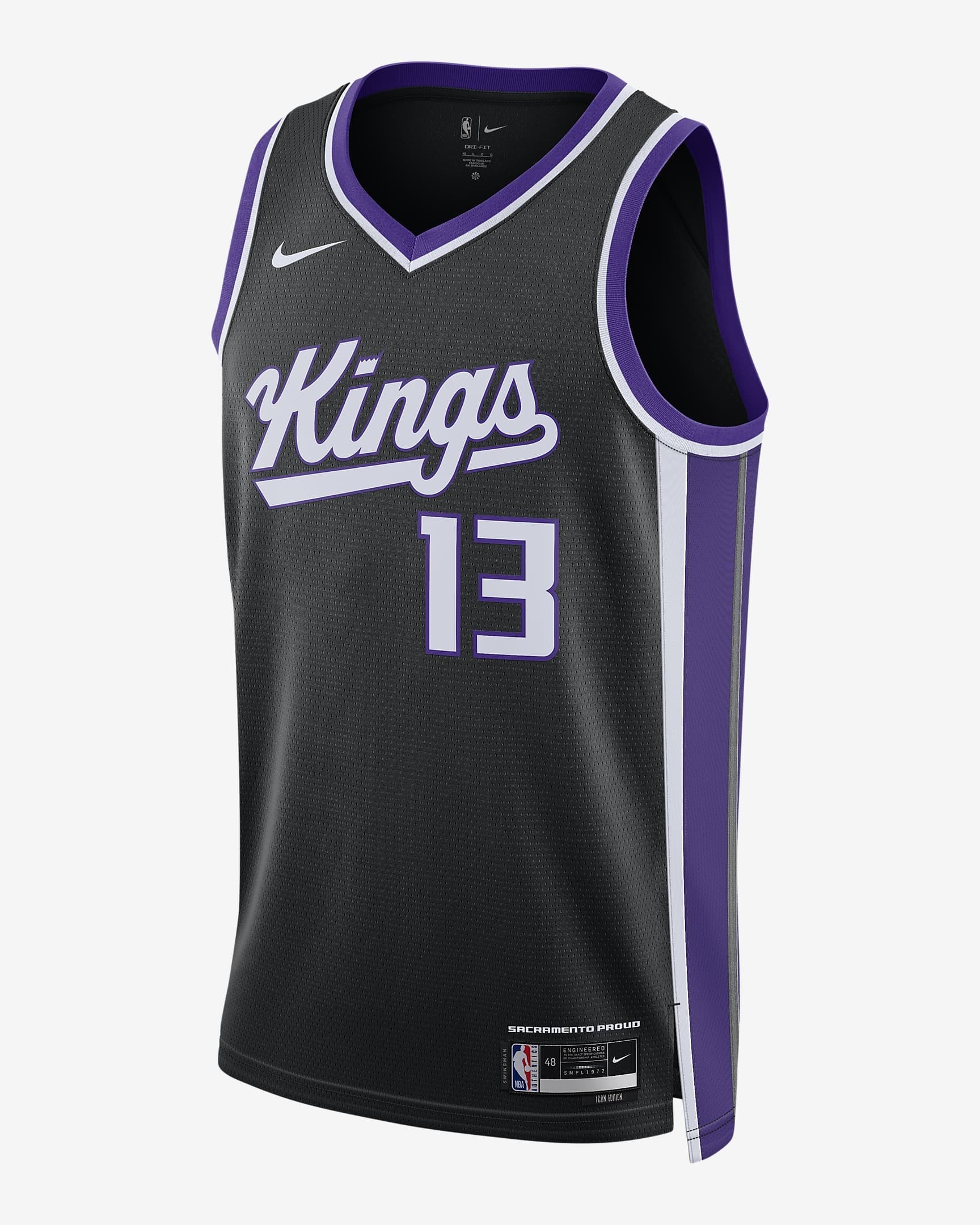 Баскетбольная джерси 2023-24 Sacramento Kings Keegan Murray #13 Swingman Icon Edition Black Jersey
