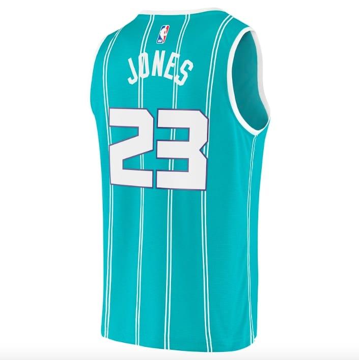 Баскетбольная джерси 2021-22 Charlotte Hornets #23 Kai Jones Fast Break Icon Teal Jersey