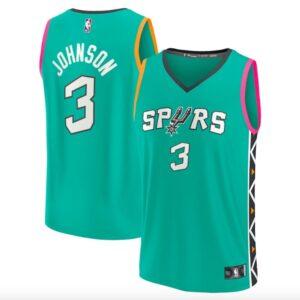 2022-23-San-Antonio-Spurs-3-Keldon-Johnson-Fast-Break-City-Turquoise-Jersey-1-300x300