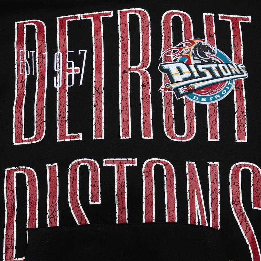 Худи Mitchell & Ness Black Detroit Pistons Team OG Fleece Pullover Hoodie