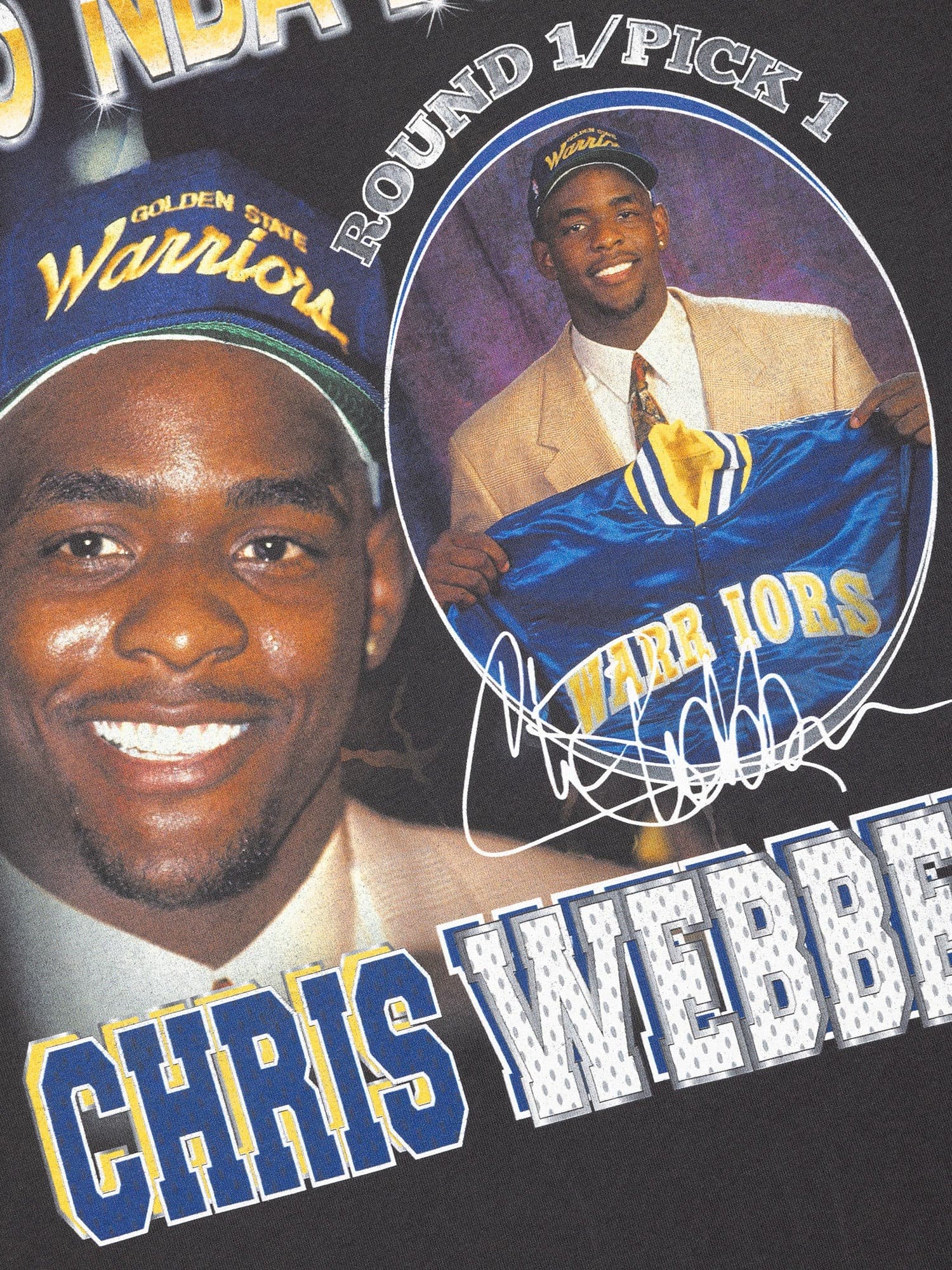 Футболка Mitchell & Ness Chris Webber Golden State Warriors 1993 NBA Draft Day Vintage T-Shirt