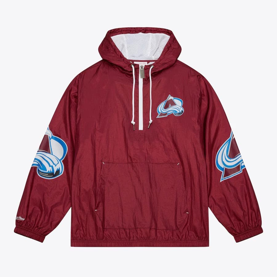 Анорак Mitchell & Ness Burgundy Colorado Avalanche Team 2.0 Anorak Quarter-Zip Windbreaker Jacket