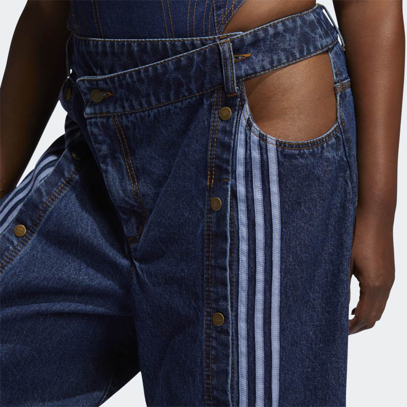 Спортивные брюки adidas Ivy Park Denim Wide-Leg Snap Pants Dark Denim