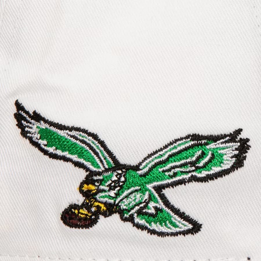 Бейсболка Mitchell & Ness White Philadelphia Eagles Go Birds Strapback Dad Hat
