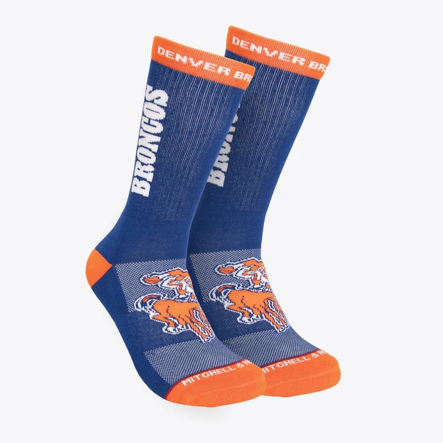 Спортивные носки Mitchell & Ness Royal Denver Broncos Kick Off Crew Socks