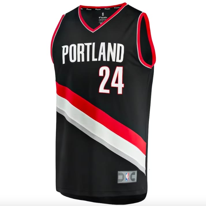 Баскетбольная джерси 2022-23 Portland Trail Blazers #24 Drew Eubanks Fast Break Icon Black Jersey