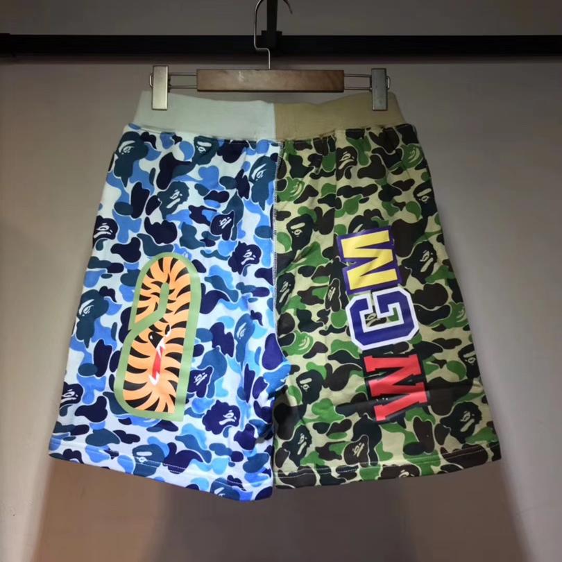 Спортивные шорты BAPE ABC Split Shark Shorts Green Blue