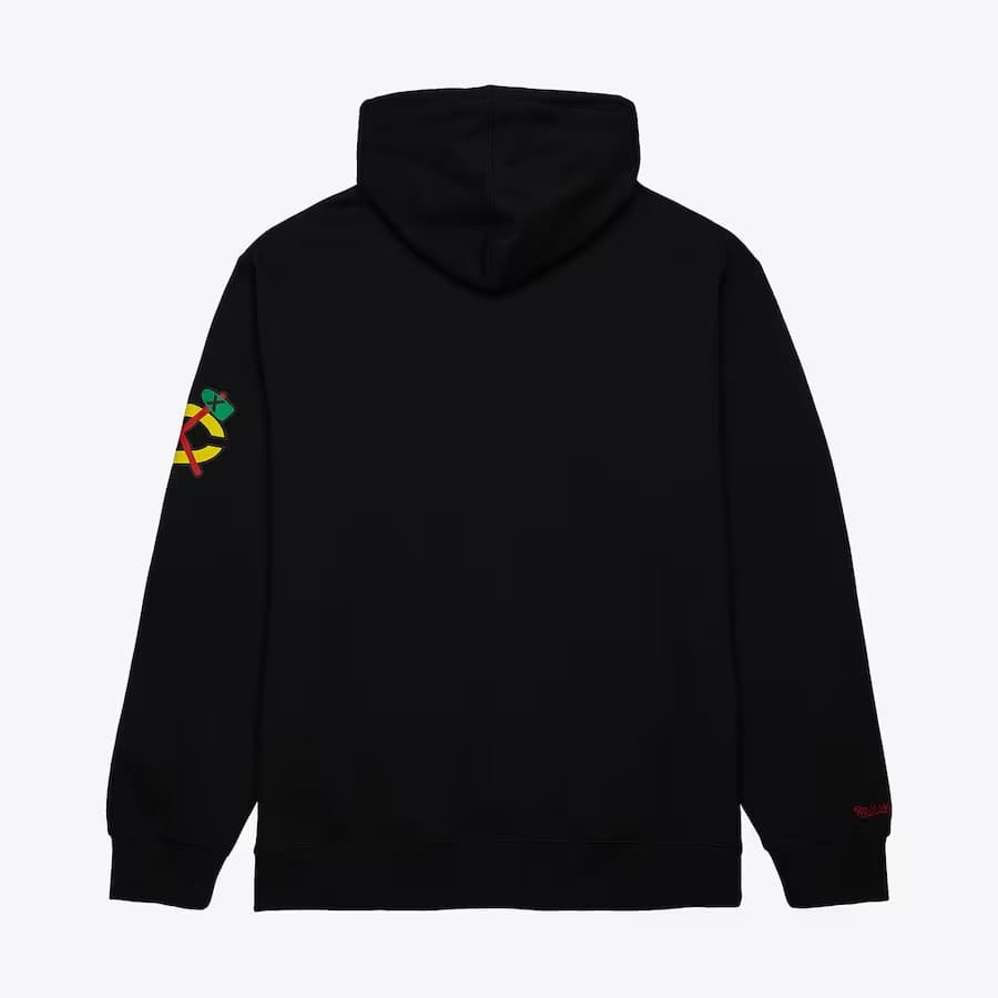 Худи Mitchell & Ness Black Chicago Blackhawks Game Time Fleece Pullover Hoodie