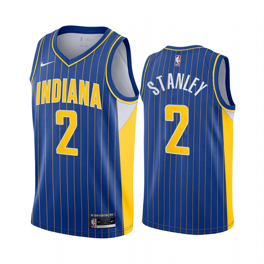 Баскетбольная джерси 2020-21 Indiana Pacers #2 Cassius Stanley City Edition Blue Swingman Jersey