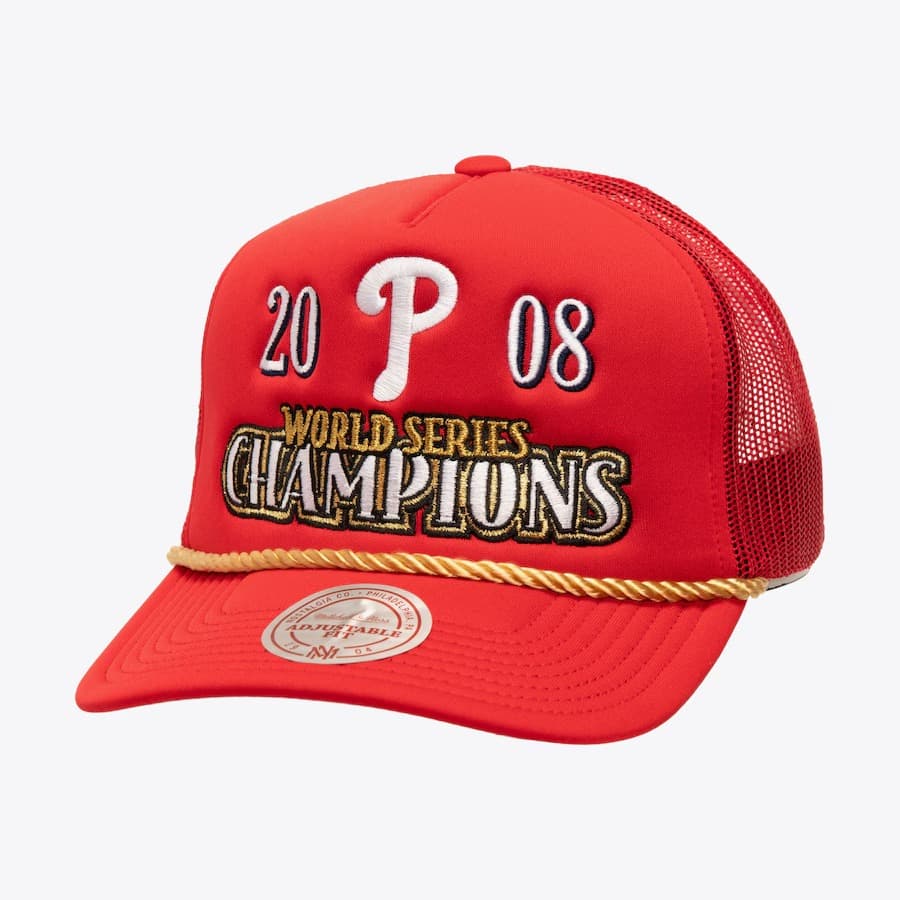 Бейсболка Mitchell & Ness Red Philadelphia Phillies Golden Champs Trucker Snapback Hat