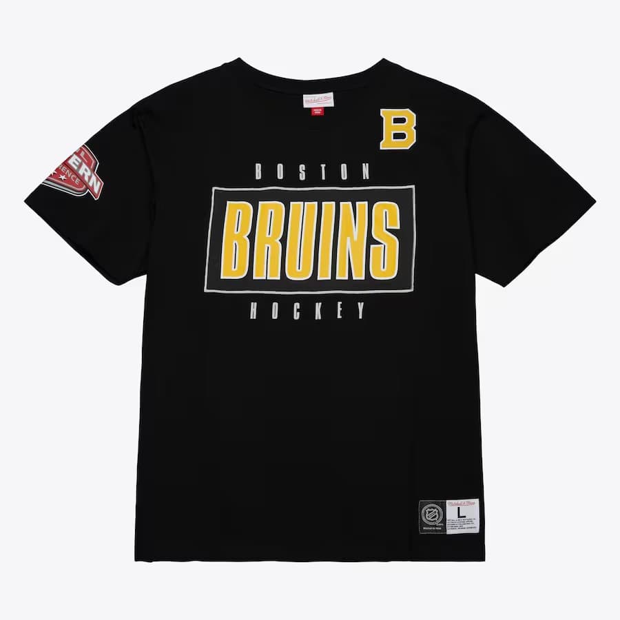 Футболка Mitchell & Ness Black Boston Bruins Team OG 2.0 Premium T-Shirt