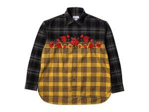 Awake-Embroidered-Rose-Flannel-Shirt-Yellow-300x225
