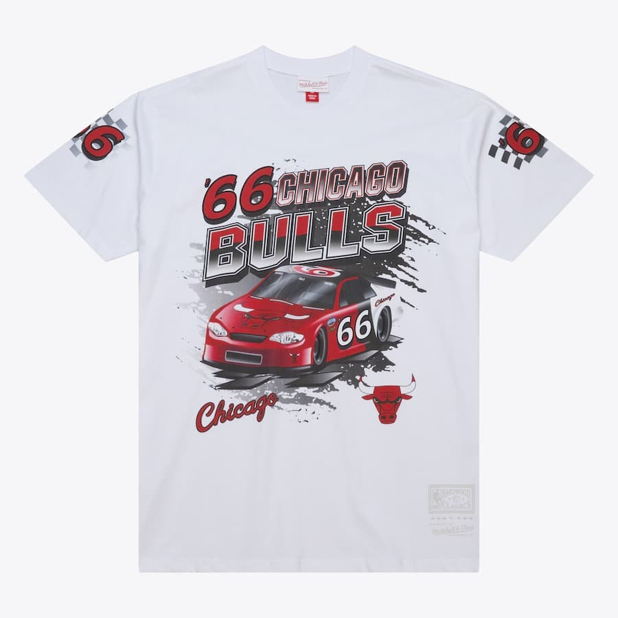 Футболка Mitchell & Ness White Chicago Bulls Speedway T-Shirt
