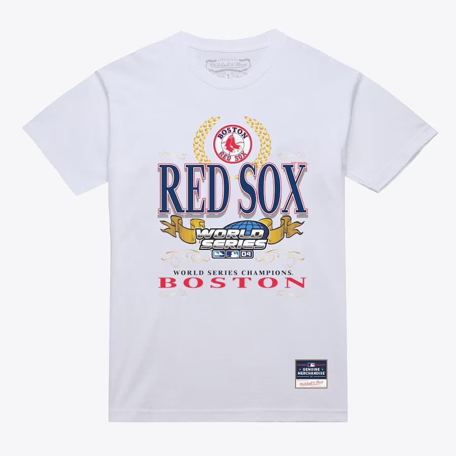 Футболка Mitchell & Ness White Boston Red Sox Pennant Chase T-Shirt