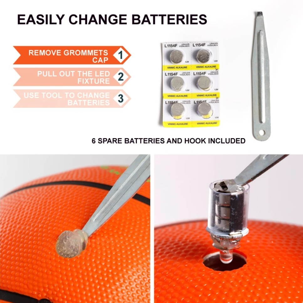 Баскетбольный светящийся мини мяч GlowCity Hi-Bright LED Light Up Illuminate Entire Dark Mini Basketball