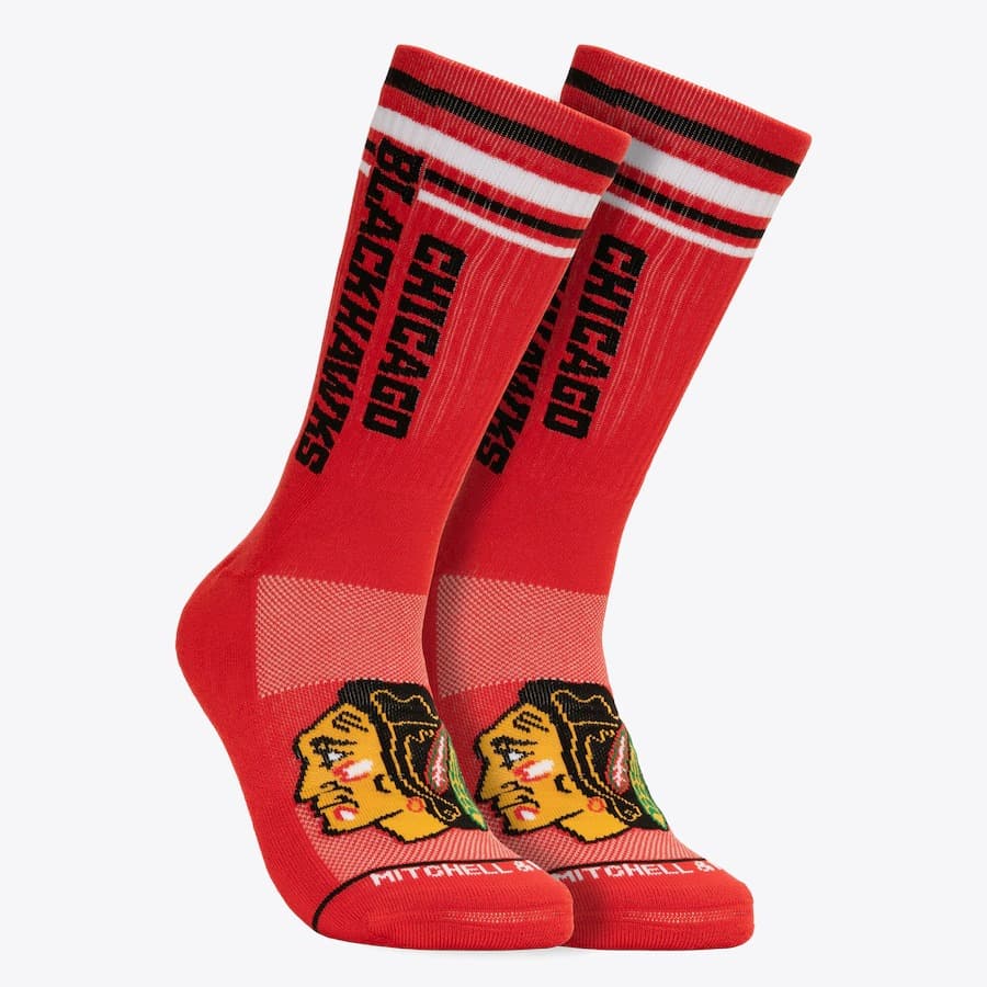 Спортивные носки Mitchell & Ness Chicago Blackhawks Power Play Crew Socks