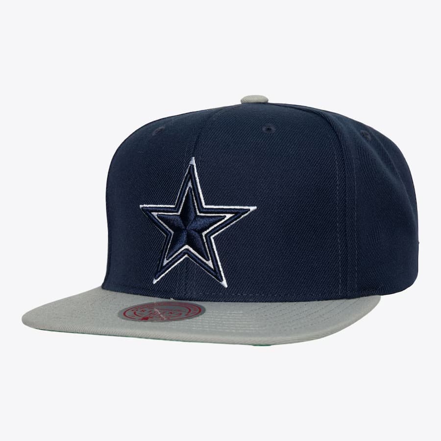 Бейсболка Mitchell & Ness Navy Gray Dallas Cowboys Team Two-Tone 2.0 Snapback Hat