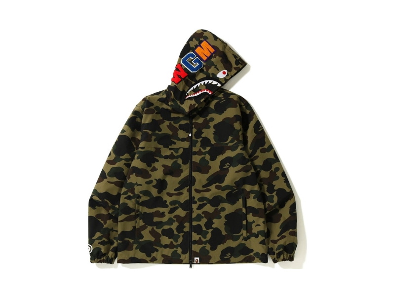 Куртка с капюшоном BAPE 1st Camo Shark Hoodie Jacket Green