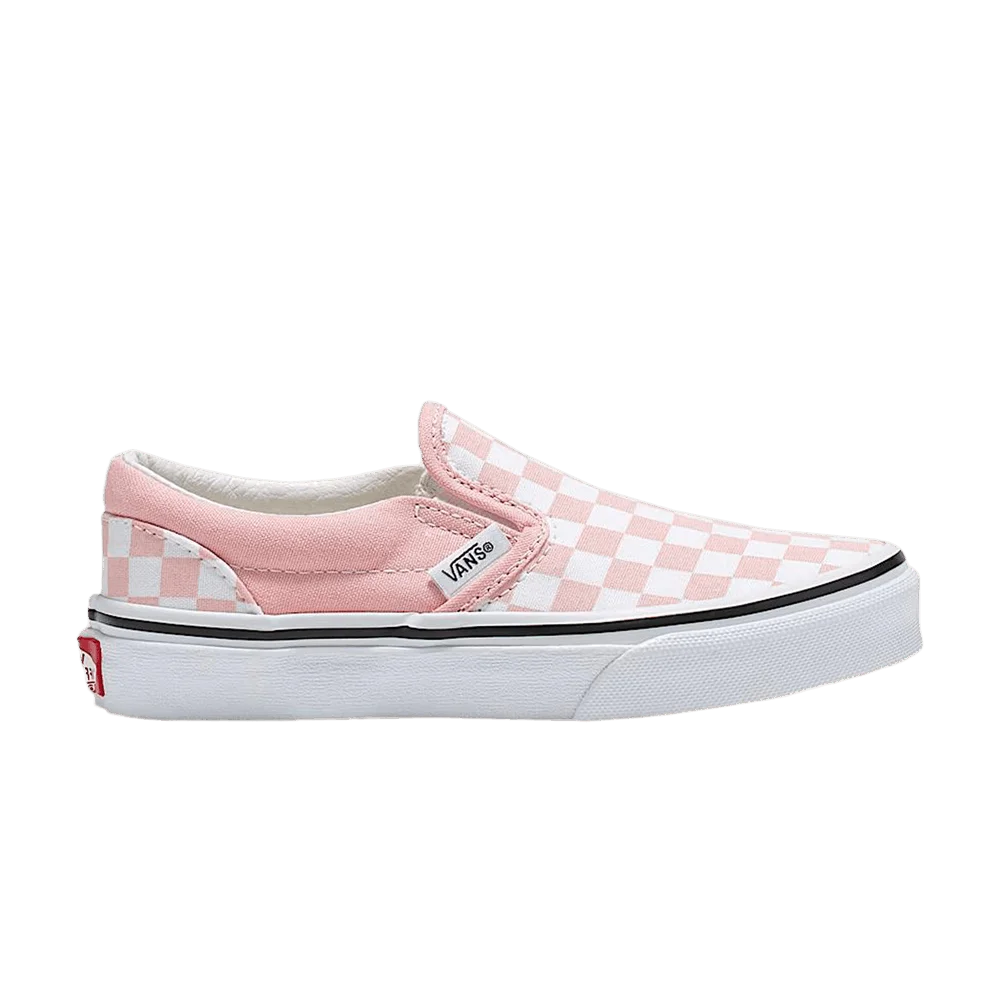 Krossovki-Vans-Classic-Slip-On-Kids-Checkerboard-Powder-Pink