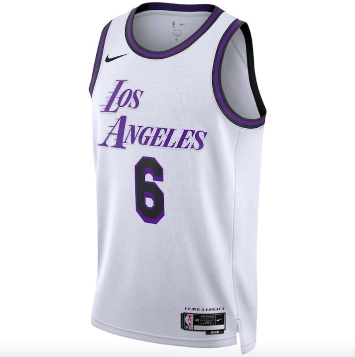 Баскетбольная джерси 2022-23 LA Lakers #6 LeBron James Swingman City White Jersey