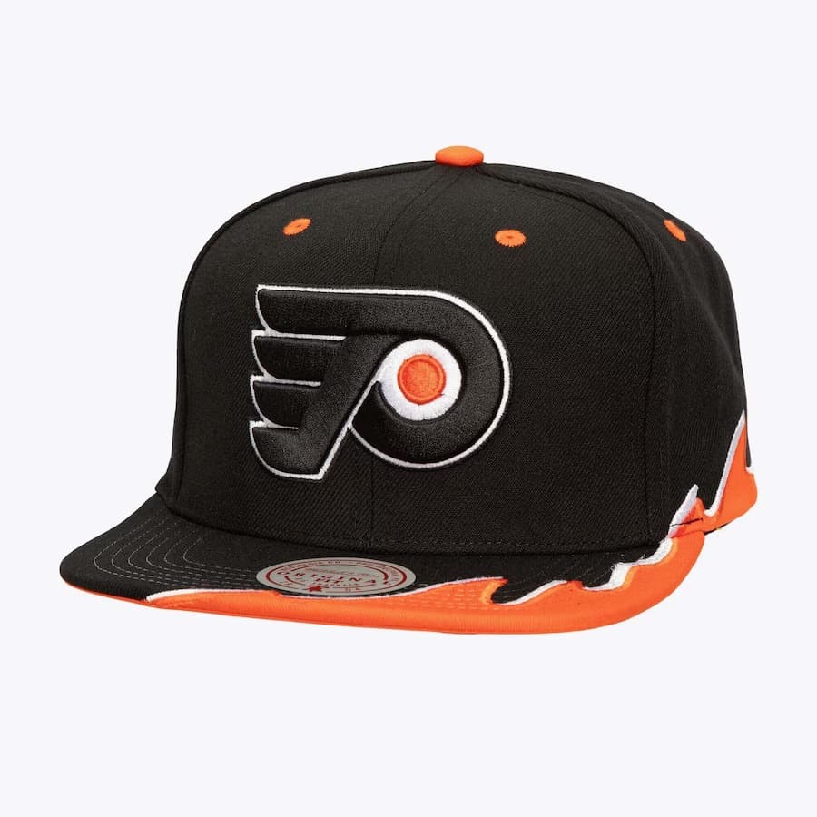 Бейсболка Mitchell & Ness Black Philadelphia Flyers Vintage Hockey Rising Tide OG Snapback Hat