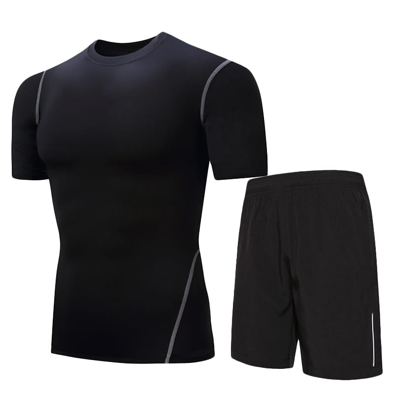 Компрессионный костюм Daiong Plain Black T-shirt Set