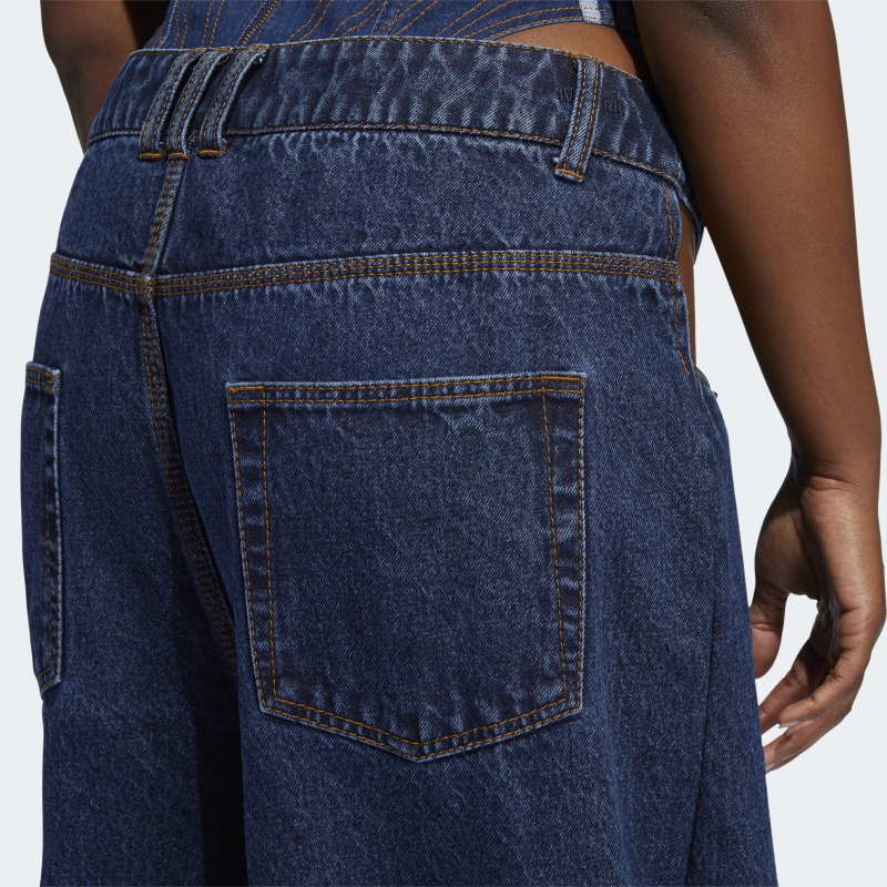 Спортивные брюки adidas Ivy Park Denim Wide-Leg Snap Pants Dark Denim
