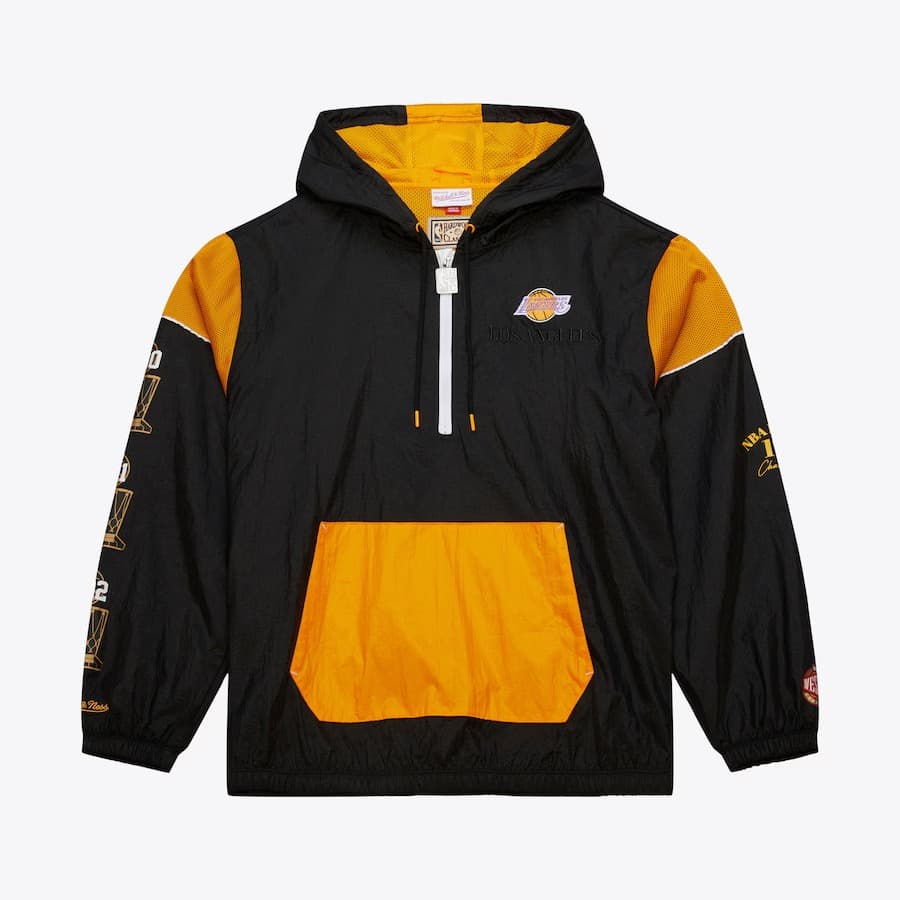 Анорак Mitchell & Ness Black Los Angeles Lakers Team OG 3.0 Anorak Quarter-Zip Jacket